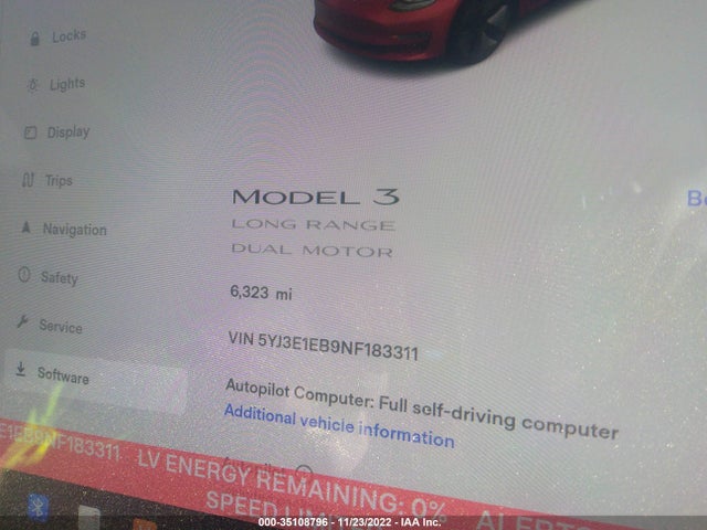 Tesla MODEL 3 2022 5YJ3E1EB9NF183311 Image 7