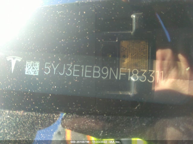 Tesla MODEL 3 2022 5YJ3E1EB9NF183311 Image 9