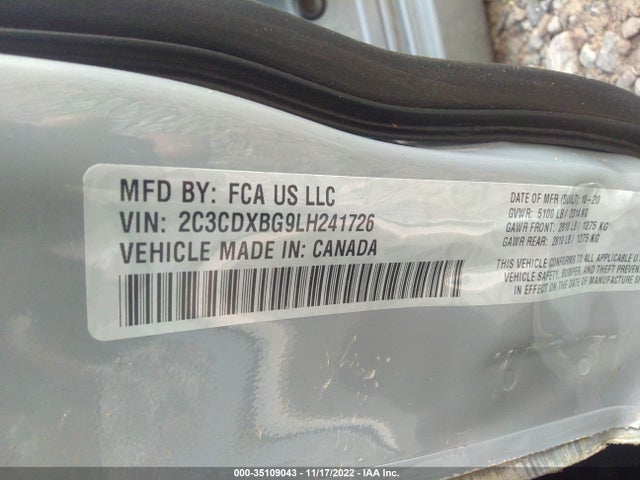 Dodge Charger Sxt 2020 2C3CDXBG9LH241726 Image 9