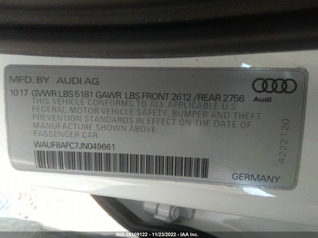 WAUF8AFC7JN049661 Audi A6 Premium/sport
