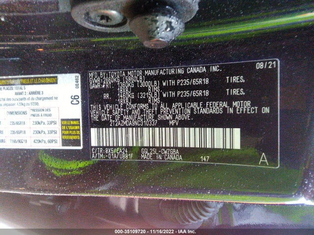 2022 Lexus RX, VIN: 2T2AZMDA9NC310337
