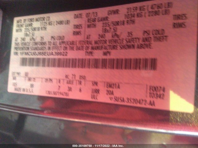 1FMCU0J95EUA39922 Ford Escape Titanium
