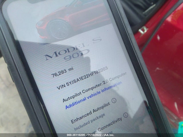 2017 Tesla Model S, VIN: 5YJSA1E22HF192203