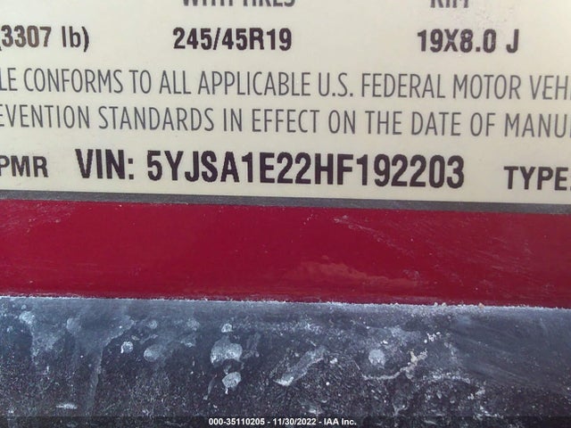 2017 Tesla Model S, VIN: 5YJSA1E22HF192203