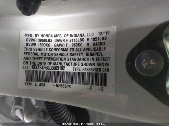 2020 Honda Insight, VIN: 19XZE4F50LE005102