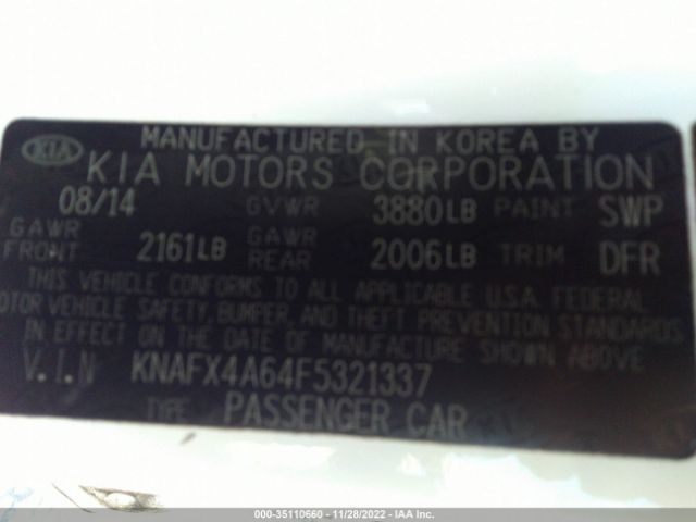 KNAFX4A64F5321337 KIA FORTE LX
