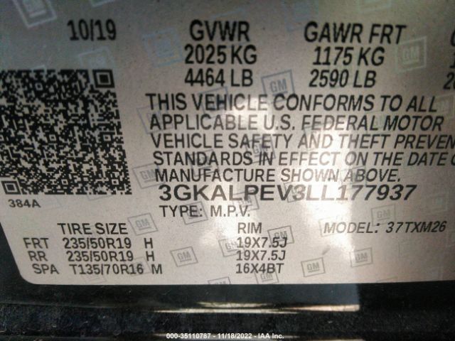 3GKALPEV3LL177937 GMC Terrain Slt