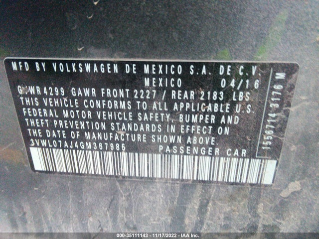 3VWL07AJ4GM367985 Volkswagen Jetta Sedan 1.8t Sel