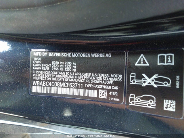 2021 BMW 8 Series, VIN: WBABC4C08MCF63711