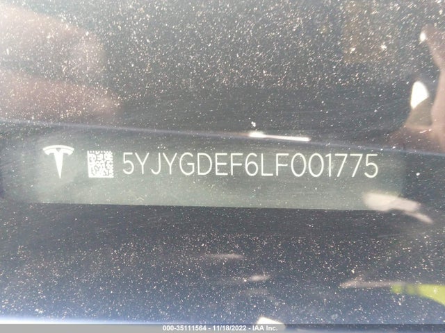 Tesla Model Y 2020 5YJYGDEF6LF001775 Image 10