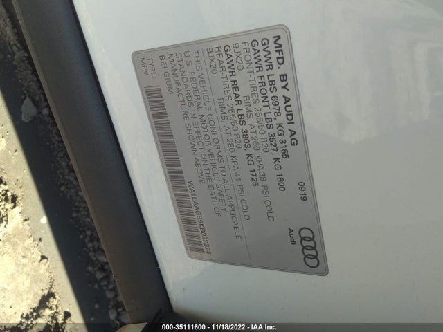 2019 Audi e-tron, VIN: WA1LAAGE9KB022324