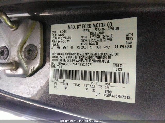 2015 Ford Transit Connect, VIN: NM0GE9F75F1223157