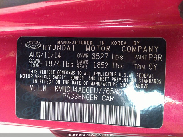 Hyundai ACCENT GLS 2014 KMHCU4AE0EU776580 Image 10