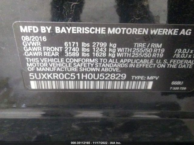5UXKR0C51H0U52829 BMW X5 Xdrive35i