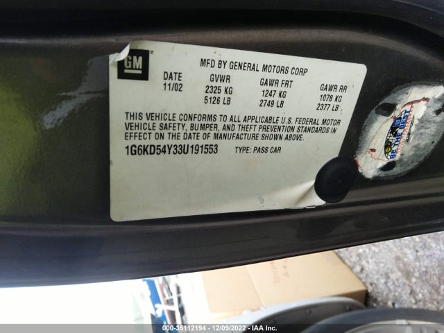 Cadillac Deville 2003 1G6KD54Y33U191553 Image 10