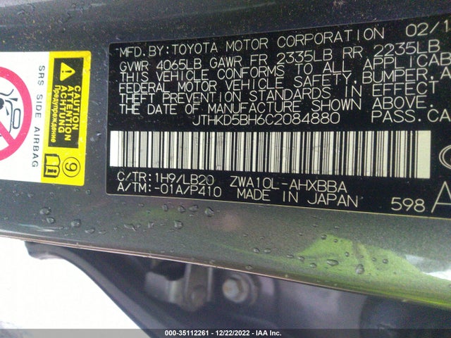Lexus CT 200H 2012 JTHKD5BH6C2084880 Image 10