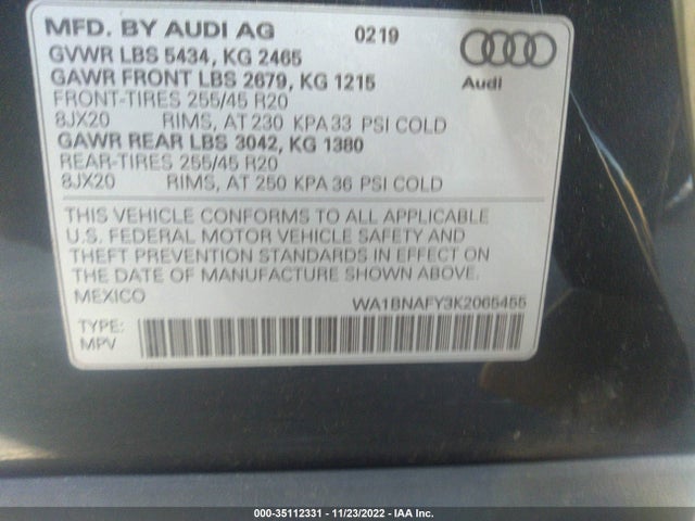 Audi Q5 Premium Plus 2019 WA1BNAFY3K2065455 Image 9