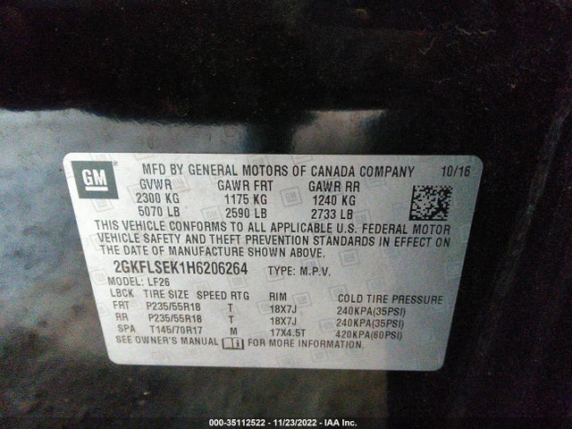 GMC Terrain Sle 2017 2GKFLSEK1H6206264 Image 10