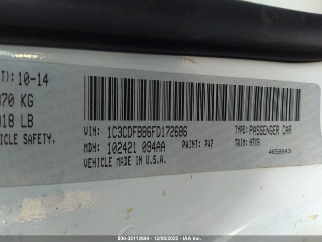 Dodge DART SXT 2015 1C3CDFBB6FD172686 Image 10