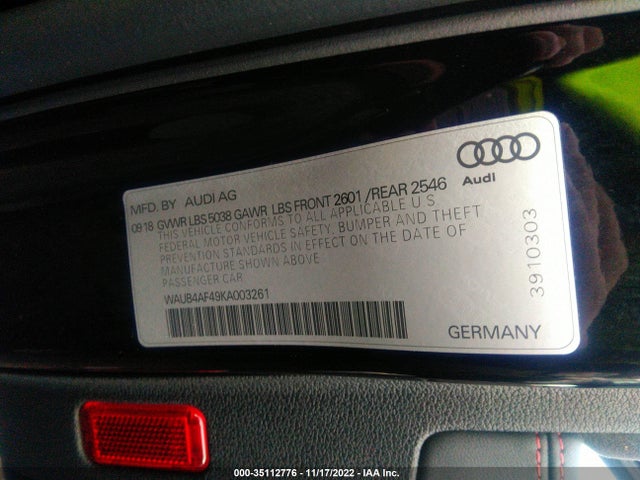 2019 Audi S4, VIN: WAUB4AF49KA003261