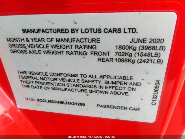 Lotus Evora Gt 2020 SCCLMDDN8LHA21250 Image 9