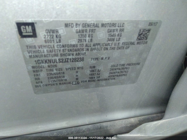 GMC Acadia 2018 1GKKNULS2JZ128238 Image 9