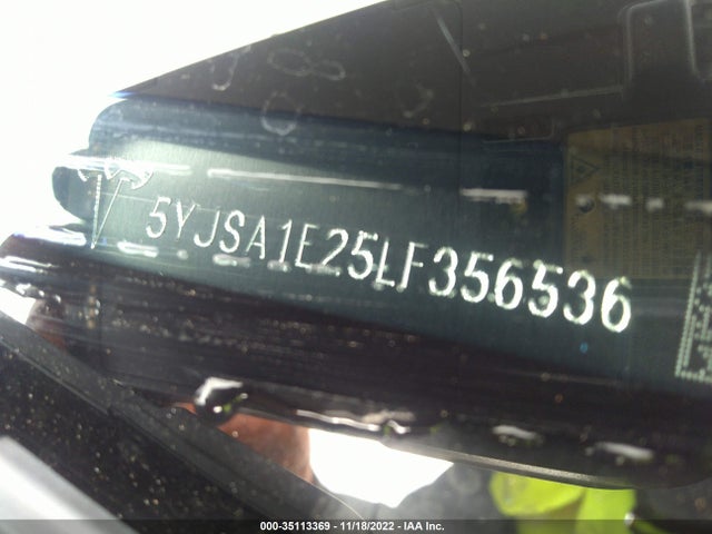 2020 Tesla Model S, VIN: 5YJSA1E25LF356536