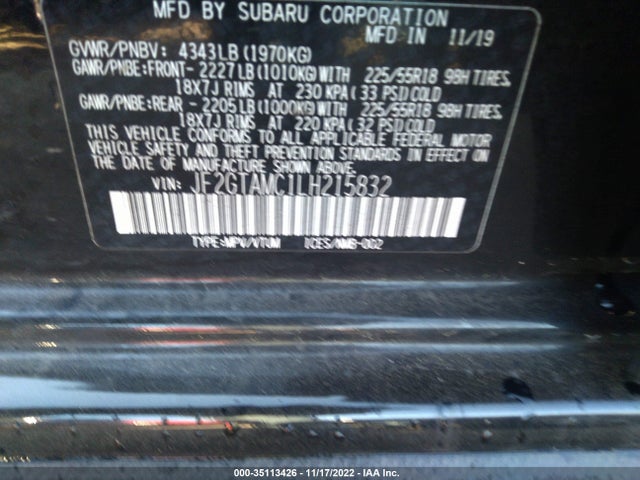 2020 Subaru Crosstrek, VIN: JF2GTAMC1LH215832