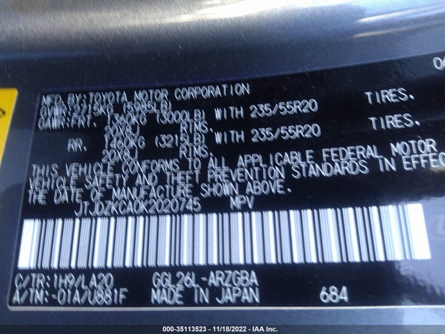 2019 Lexus RX, VIN: JTJDZKCA0K2020745