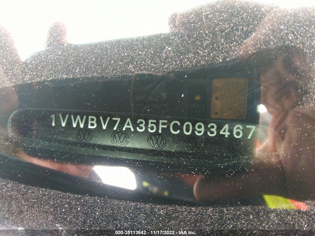 1VWBV7A35FC093467 Volkswagen Passat 2.0l Tdi Se W/sunroof