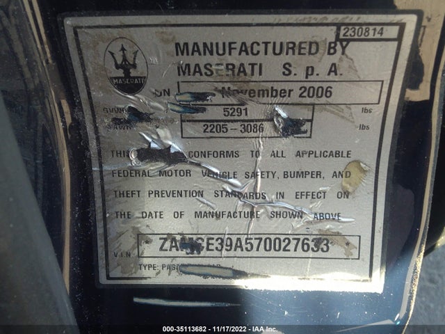 ZAMCE39A570027633 Maserati Quattroporte