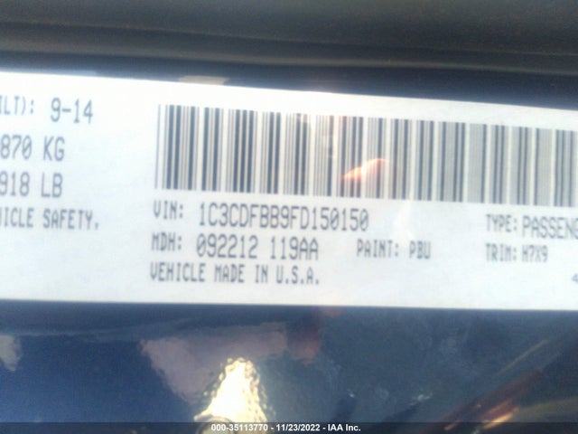 Dodge DART SXT 2015 1C3CDFBB9FD150150 Image 9