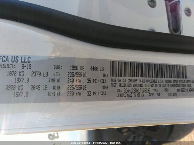 2020 Jeep Compass, VIN: 3C4NJCBBXLT105297