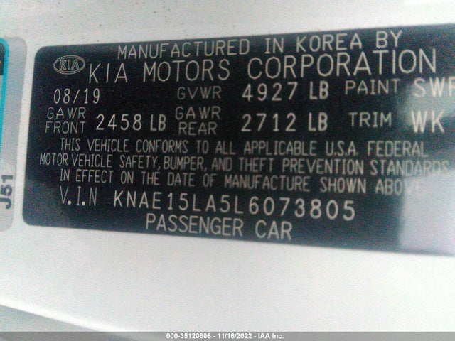 2020 Kia Stinger, VIN: KNAE15LA5L6073805
