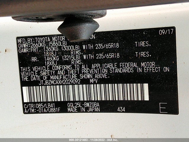 JTJBZMCAXH2029092 Lexus Rx Rx 350