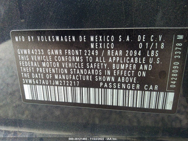2018 Volkswagen Golf GTI, VIN: 3VW547AU1JM272217
