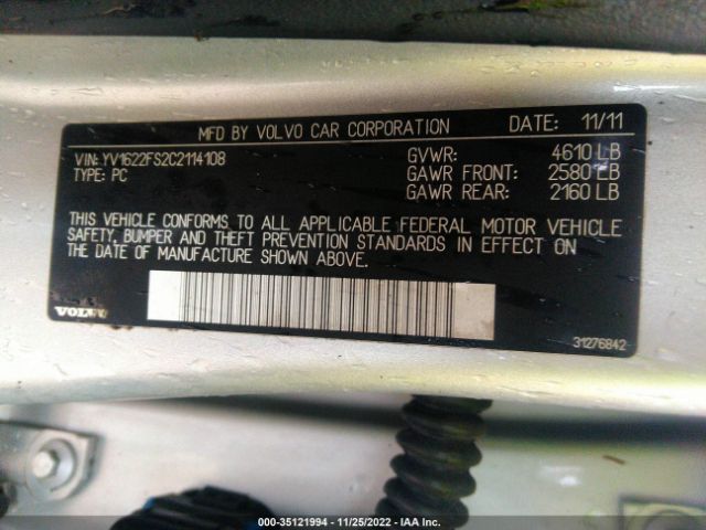 YV1622FS2C2114108 Volvo S60