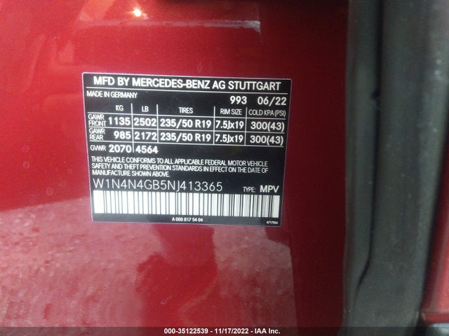 2022 Mercedes-Benz GLA-Class, VIN: W1N4N4GB5NJ413365
