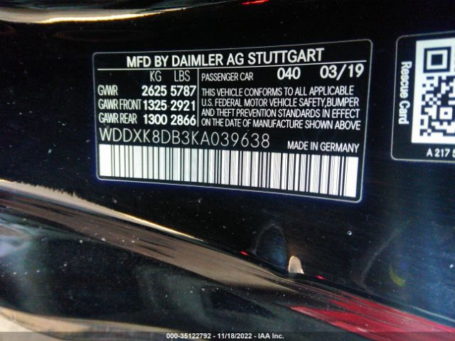 WDDXK8DB3KA039638 Mercedes-Benz S-class S 560