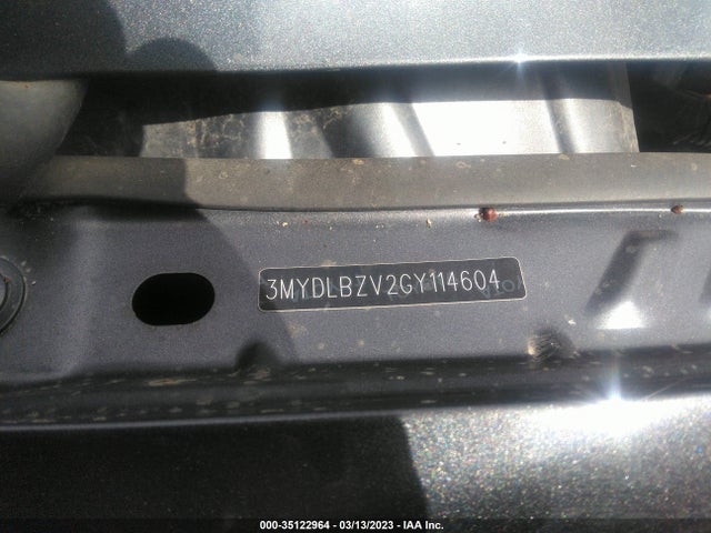 2016 SCION IA VIN: 3MYDLBZV2GY114604