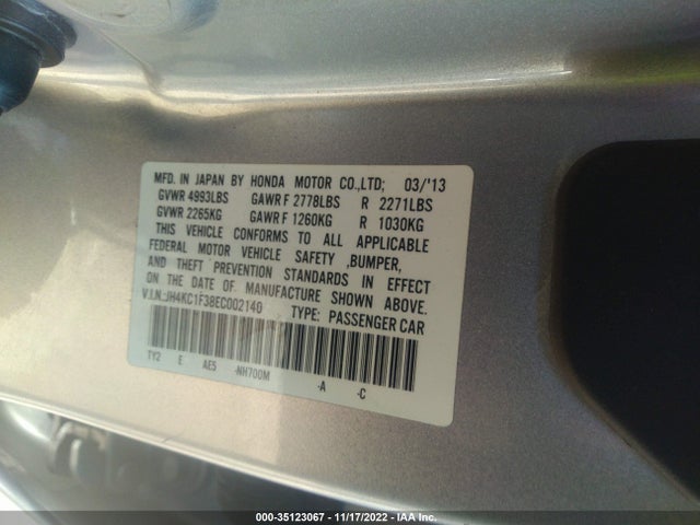 2014 Acura RLX, VIN: JH4KC1F38EC002140