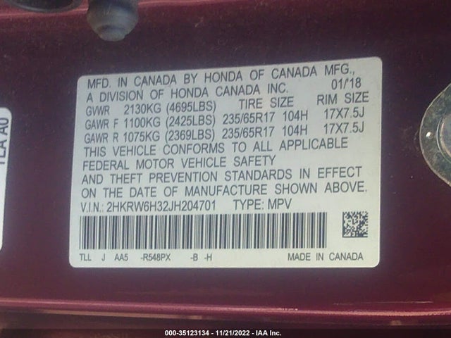 Honda CR-V LX 2018 2HKRW6H32JH204701 Image 9