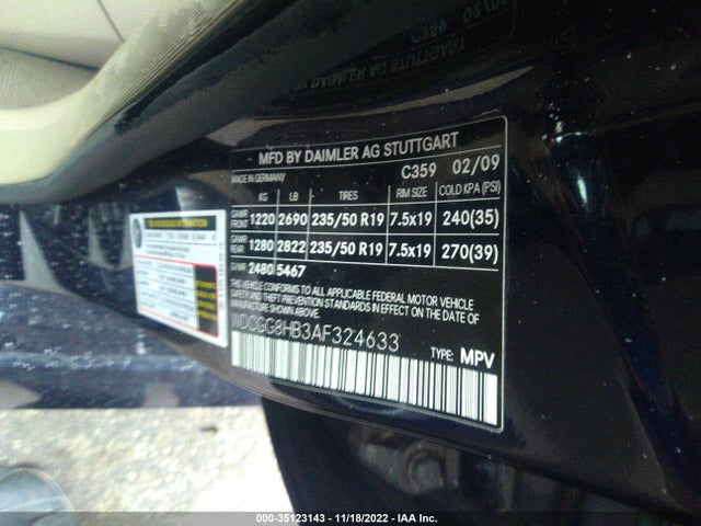 2010 MERCEDES-BENZ GLK-CLASS GLK 350 VIN: WDCGG8HB3AF324633