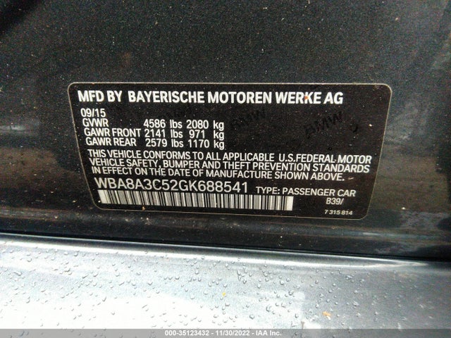 BMW 3 Series 320i Xdrive 2016 WBA8A3C52GK688541 Image 11