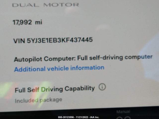 Tesla MODEL 3 2019 5YJ3E1EB3KF437445 Image 8