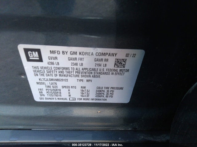 Chevrolet Trax Lt 2022 KL7CJLSMXNB529122 Image 9