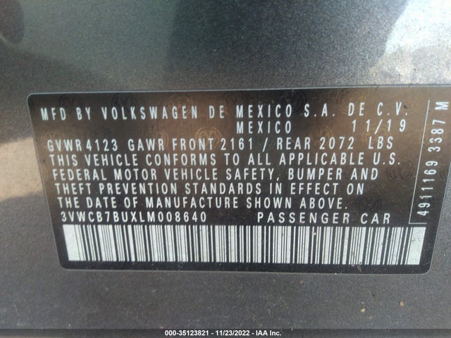 2020 Volkswagen Jetta, VIN: 3VWCB7BUXLM008640