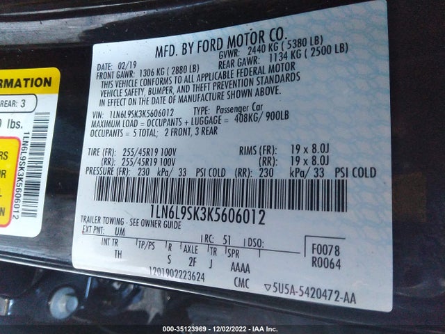 Lincoln Continental 2019 1LN6L9SK3K5606012 Image 10