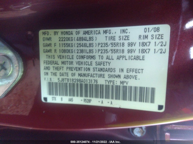 Acura RDX 2008 5J8TB18298A013176 Image 10