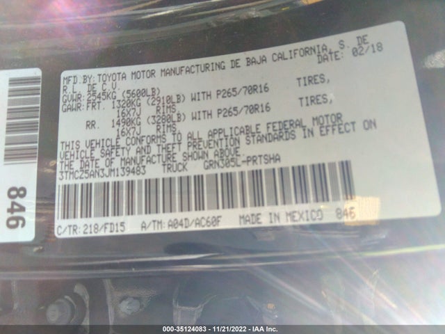 2018 Toyota Tacoma, VIN: 3TMCZ5AN3JM139483